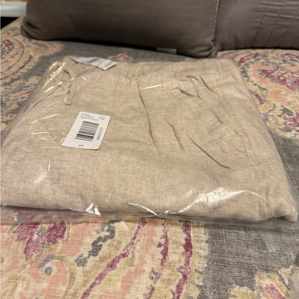 NWT Lane  Bryant Soft Linen Blend Wide Leg Pants